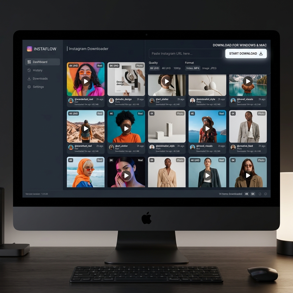Instagram Downloader Desktop App Interface