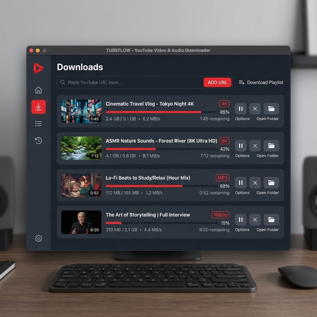YouTube Downloader Desktop App Mockup